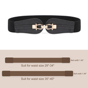 Women Stretchy Wide Waist Belt For Dress Ladies Elastic Retro Cinch Belt by JASGOOD 