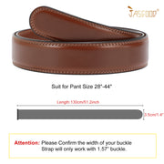 JASGOOD Men's Leather Ratchet Belt Strap without Buckle, Replacement Leather Belt Strap 35mm/1.38", Fit 40mm/1.57” buckle