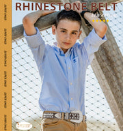 Rhinestone Belt for Men Women Western Cowboy Cowgirl Bling Studded Leather Belt for Jeans Pants