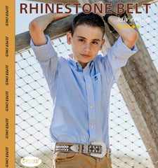 Rhinestone Belt for Men Women Western Cowboy Cowgirl Bling Studded Leather Belt for Jeans Pants
