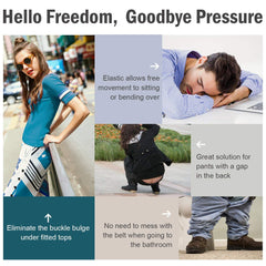 Buckle Free Women Stretch Belt Plus Size No Buckle/Show Invisible Belt for Jeans Pants Dresses 