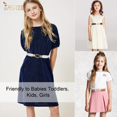 Kids Skinny Elastic Stretch Belts for girls with Easy Buckle Toddler School Uniform Dress Belts by JASGOOD - JASGOOD OFFICIAL