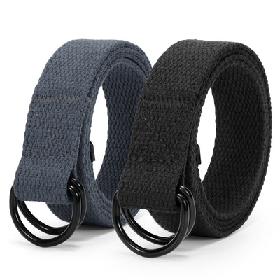 Boy's Belt JASGOOD Kids Canvas Web Belt Football Belt with Double D-ring Buckle - JASGOOD OFFICIAL
