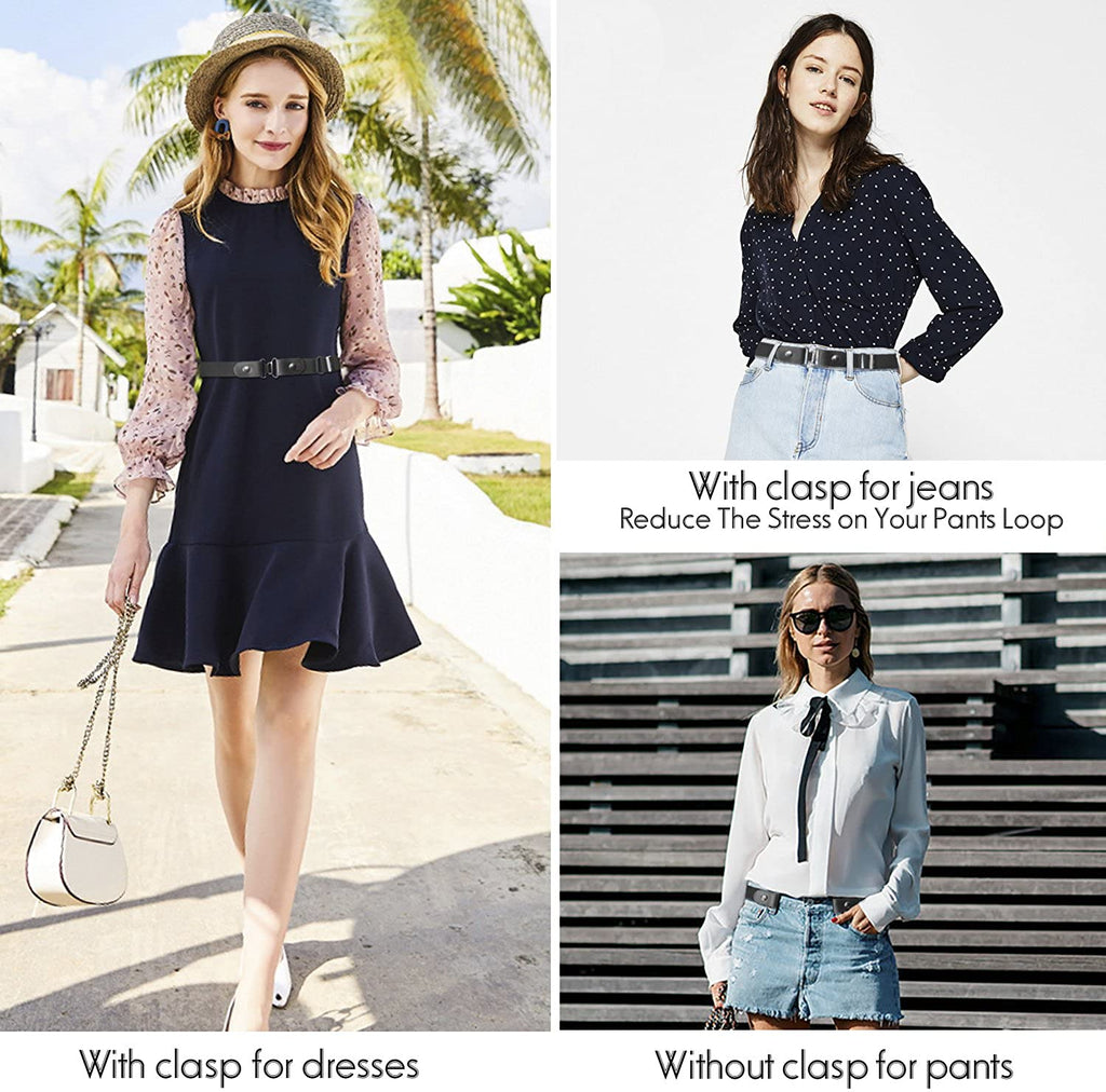 Buckle Free Women Stretch Belt Elastic Waist Belt for Jeans Pants Dresses - JASGOOD OFFICIAL