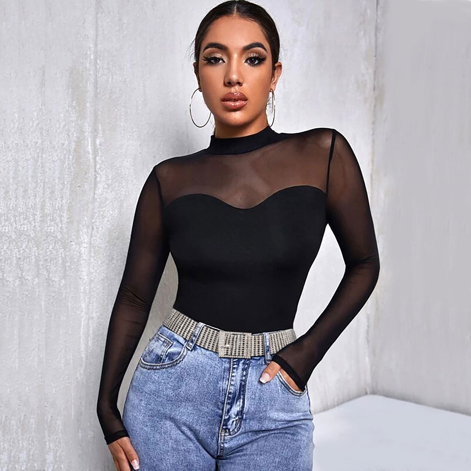 JASGOOD Women Crystal Rhinestone Shiny Waist Belt Sparkle Waistband Waist Chain for Party Club,A-Silver,Suit for Pants Size Below 41 Inches - JASGOOD OFFICIAL