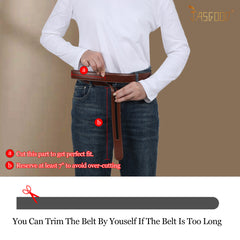 JASGOOD Men's Leather Ratchet Belt Strap without Buckle, Replacement Leather Belt Strap 35mm/1.38", Fit 40mm/1.57” buckle