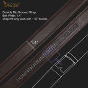 JASGOOD Men's Leather Ratchet Belt Strap without Buckle, Replacement Leather Belt Strap 35mm/1.38", Fit 40mm/1.57” buckle