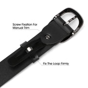 Women Leather Belt for Jeans Pants Dresses Black Ladies Waist Belt With Pin Buckle 