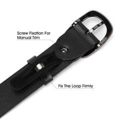 Women Leather Belt for Jeans Pants Dresses Black Ladies Waist Belt With Pin Buckle 