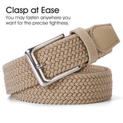 Braided Elastic Belt for Men Women Junior-Woven Canvas Stretch Belts by JASGOOD 