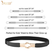 Kids Skinny Elastic Stretch Belts for girls with Easy Buckle Toddler School Uniform Dress Belts by JASGOOD - JASGOOD OFFICIAL