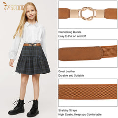 Kids Skinny Elastic Stretch Belts for girls with Easy Buckle Toddler School Uniform Dress Belts by JASGOOD - JASGOOD OFFICIAL
