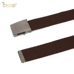 JASGOOD Canvas Web Belt Adjustable One Size Military Belt with Metal Buckle