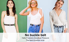 Buckle Free Women Stretch Belt Plus Size No Buckle/Show Invisible Belts for women Jeans Pants Dresses 