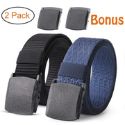 Nylon Military Tactical Belt 2 Pack Webbing Canvas Outdoor Web Belt With Plastic Buckle 