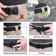 JASGOOD Men Tactical Belt, Military Style Webbing Riggers Web Belt Heavy-Duty Quick-Release Metal Buckle 