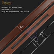 JASGOOD Men's Leather Ratchet Belt Strap without Buckle, Replacement Leather Belt Strap 35mm/1.38", Fit 40mm/1.57” buckle