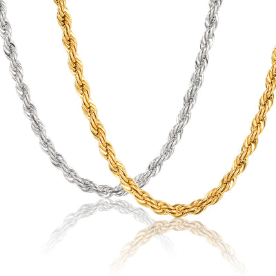 Rope Chain Necklace Gold Plated for Men Women Teen 
