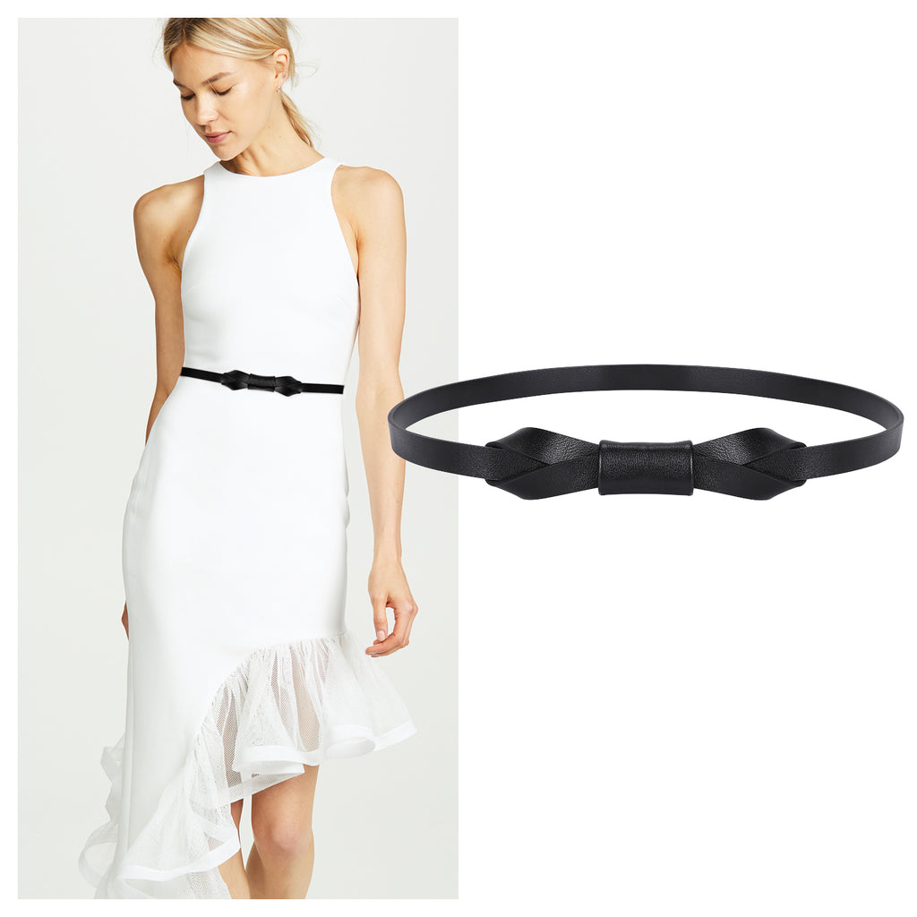 JASGOOD Women Leather Skinny Belt for Dress Adjustable Thin Waist Belt for Lady 