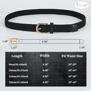 JASGOOD Elastic Braided Canvas Belt, Stretch Woven Belt for Jeans Shorts Pants Casual Golf Belt with Gold Buckle