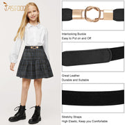 Kids Skinny Elastic Stretch Belts for girls with Easy Buckle Toddler School Uniform Dress Belts by JASGOOD - JASGOOD OFFICIAL