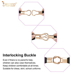 Kids Skinny Elastic Stretch Belts for girls with Easy Buckle Toddler School Uniform Dress Belts by JASGOOD - JASGOOD OFFICIAL