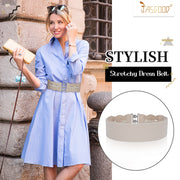 Women's Elastic Wide Dress Belt, JASGOOD Retro Stretchy Waist Belt, 50's Belt Cosplay Belt