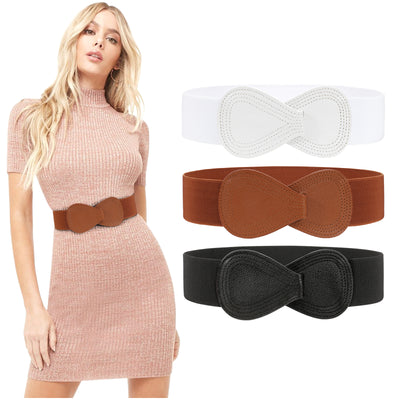 JASGOOD Women Stretchy Belt for Dresses Vintage Elastic Wide Waist Belt… - JASGOOD OFFICIAL