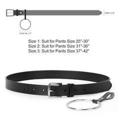 Women's Leather Belt Fashion Skinny Leather Waist Belts with Detachable O Ring For Jeans Dresses 