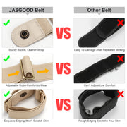 No Buckle Stretch Belt for Women/Men—2 Pack Elastic Invisible Belts for Jeans