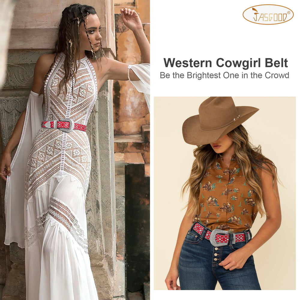 Halloween Western Cowgirl Rhinestone Belt, Fashion Rhinestone Belt for Women for Jeans, Ladies Bling Rhinestone Belt for Dress - JASGOOD OFFICIAL